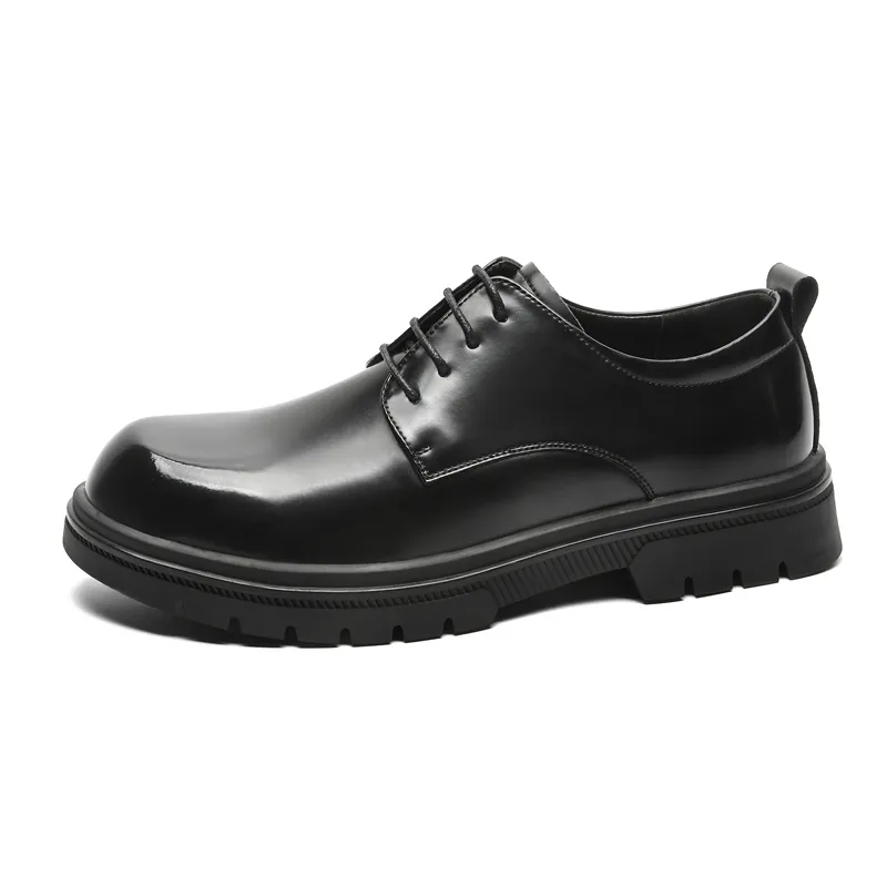 knee length dresses for ladies Hi-Gloss Military Dress Corfam Shoes, Black main image 1