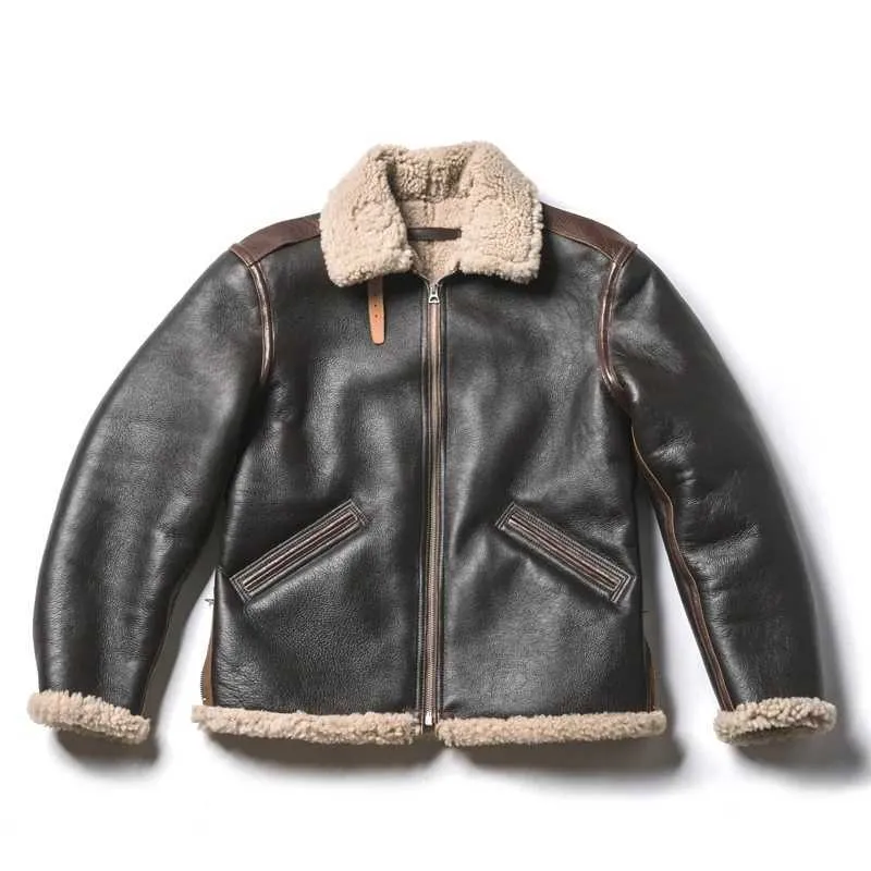 Bronson 1940s US Air Force B 6 Wool Flight Sherpa Leather Jacket Mens W240914 From Amoy chee street 333.3 DHgate.Com