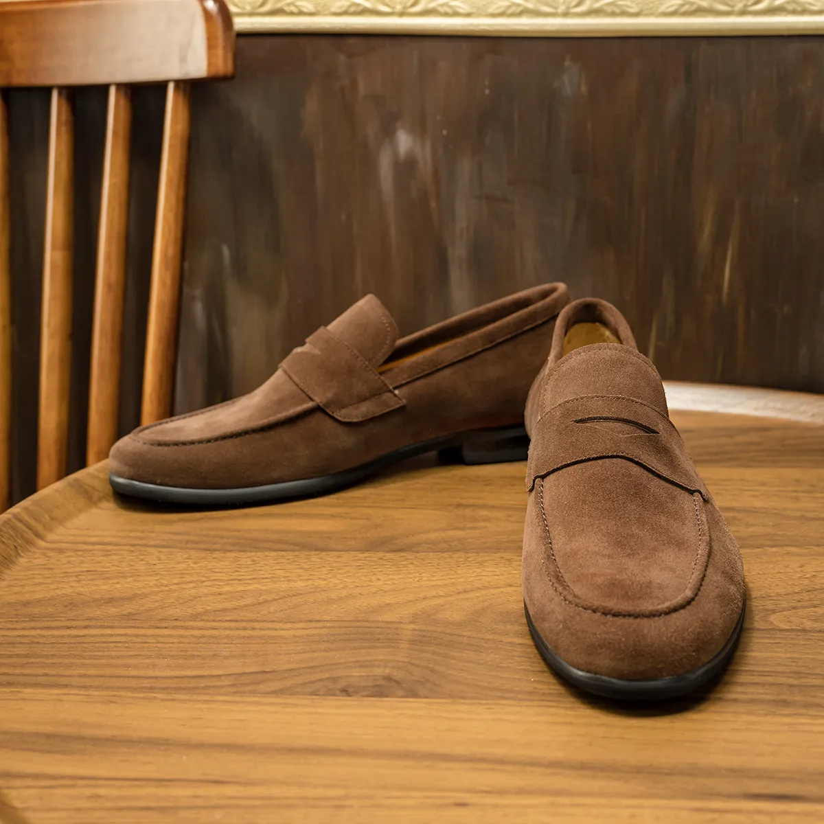 mens casual brown suede shoes