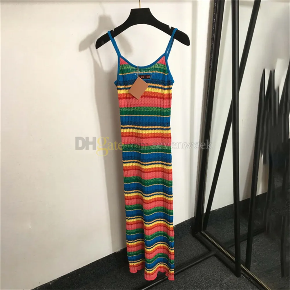 Rainbow Striped Spaghetti Strap Fitted Ankle-Length Dress with Embroidery for Summer Casual Wear from Dhgate Basic & Casual Dresses - price 50.55 Rainbow Striped Spaghetti Strap Fitted Ankle-Length Dress with Embroidery for Summer Casual Wear from Dhgate Basic & Casual Dresses - price 50.55