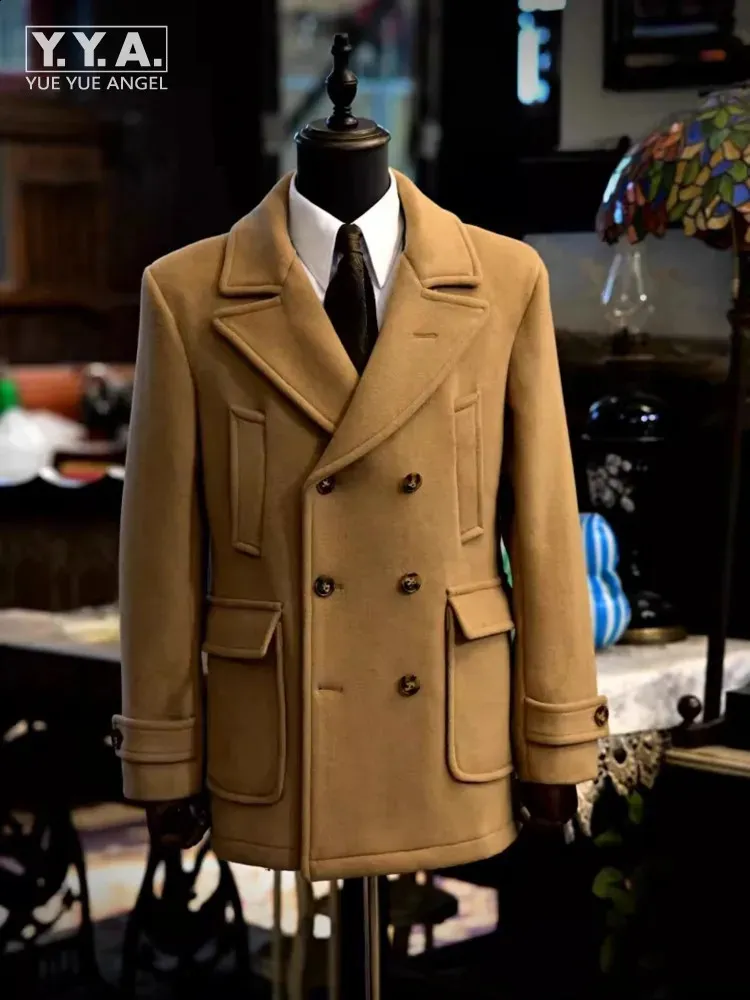 Save Big on Bulk Men's Wool Jackets Coats Mens Wool Overcoat: Classic  Double Breasted Wool Winter Jackets For Men, Business Casual Wool Coat For  Men,