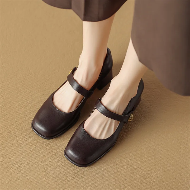 Spring/Summer 2024 Mary Jane Genuine Leather French Square