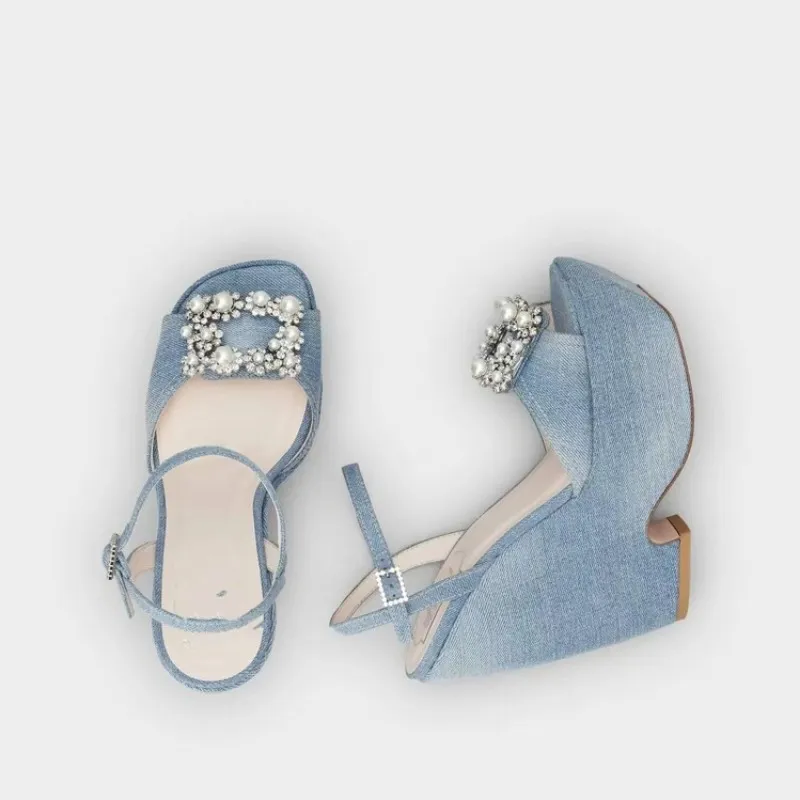Wedding Blue Platform Flip Flops Bulk Black Heels With Pearls
