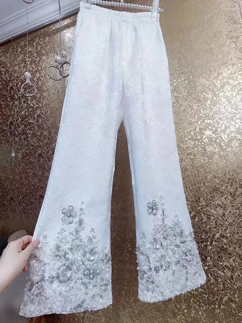 パンツ ajouter flow flower embroidery slacks ajouter flow】flower embroidery slacks（スラックス