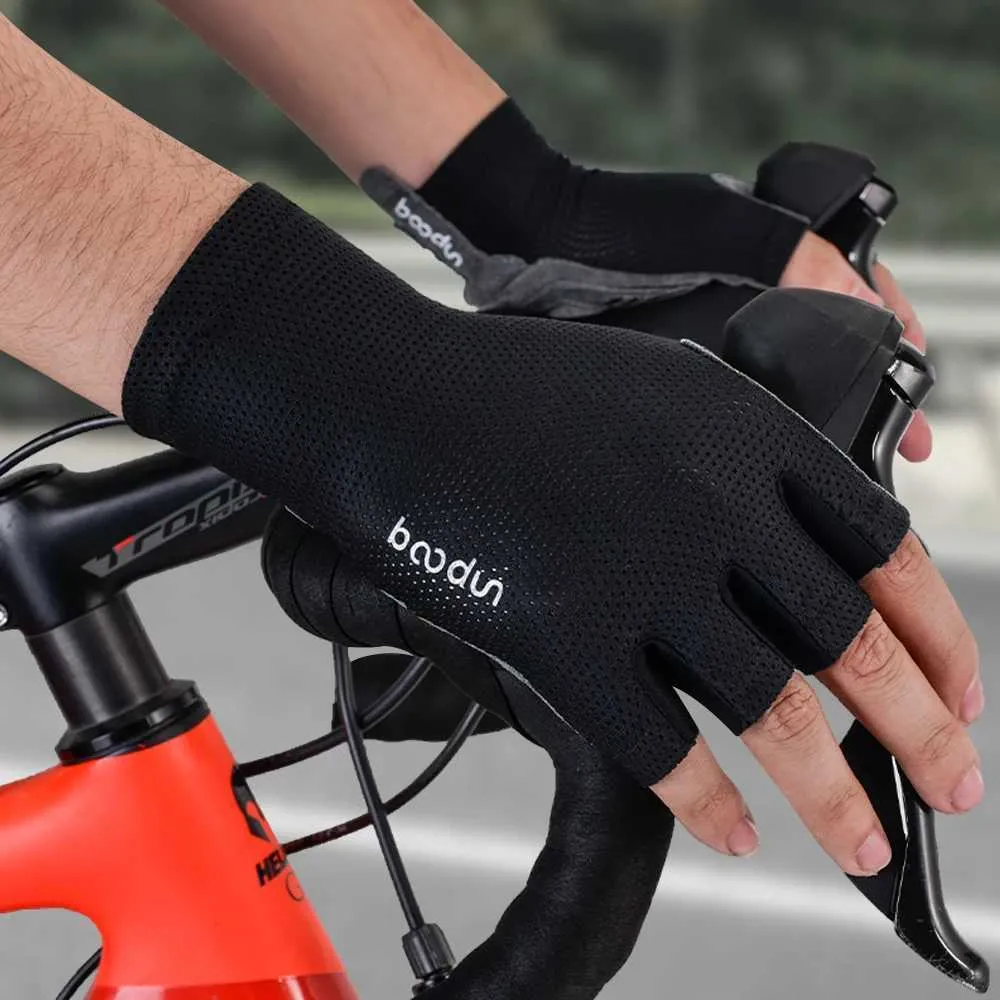 Mens Fingerless Gloves Half Finger Summer Cycling Gloves
