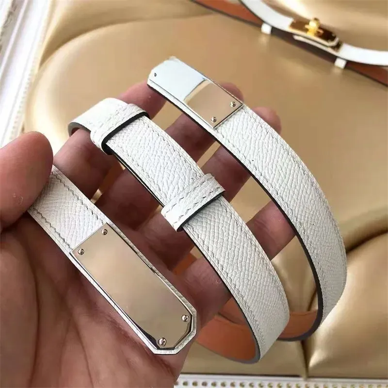 Womens Genuine Leather Dress Belt Stylish Thin Designer