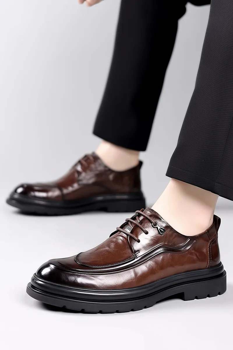Bulk Black Leather Oxford Shoes For Men Business Casual