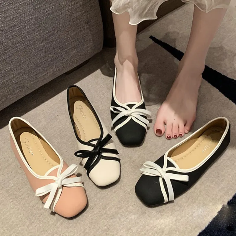 Square Toe Ballet Flats: Comfortable Ladies Flat Ballerina Shoes for Spring  Shop Now!