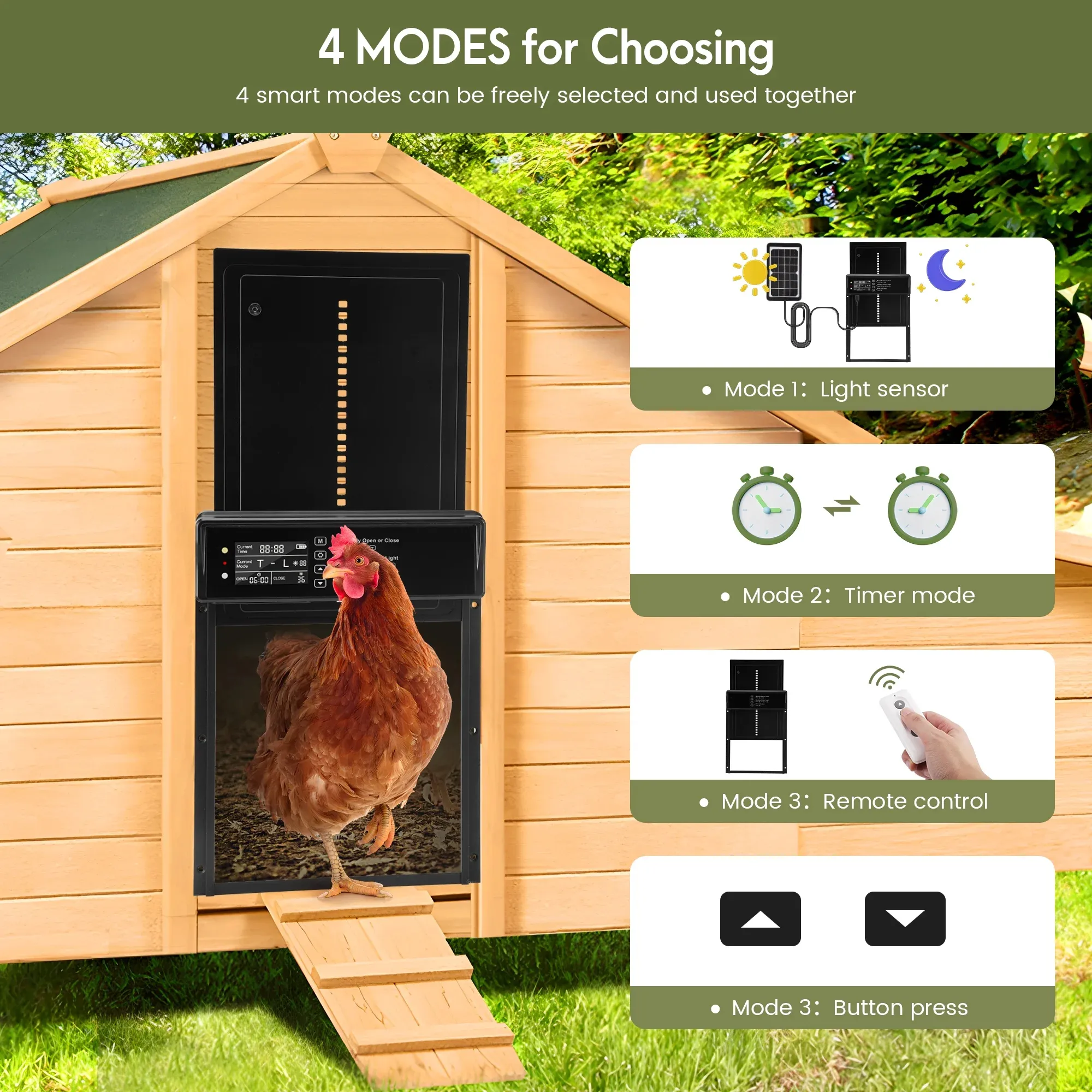Automatic Chicken Coop Door Solar Powered With Maldives