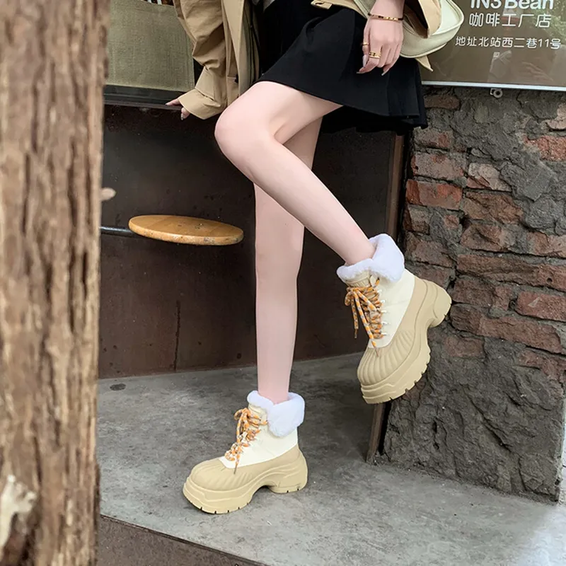 Save Big on Bulk Women's Winter Boots With Heels Chunky Heels For Women  Round Toe Leather Boots: Women's Winter Warm Wool Blend Platform Snow Boots 