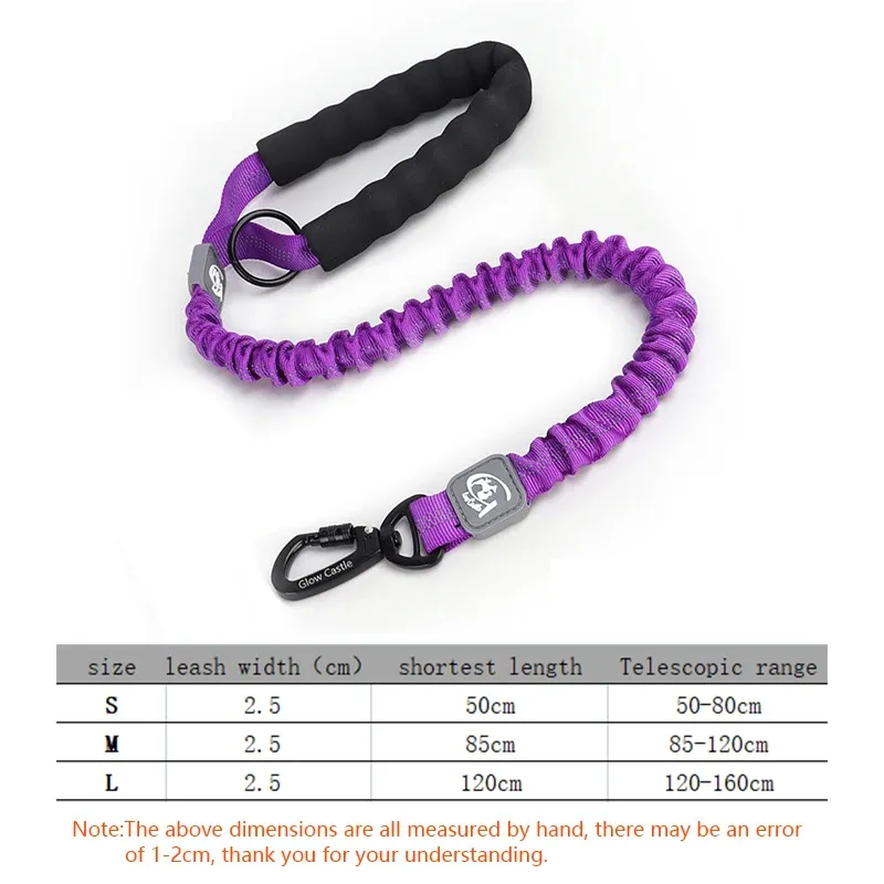Bungee Leash,Heavy Duty Leash With Shock Absorption,Padded Handles Training Pet Leashes, Improved Dog Safety And Comfort_voghion.com