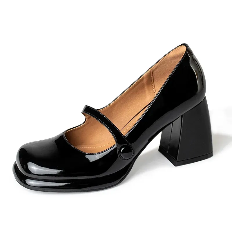 2024 Spring New Chunky Heel Mary Jane bridal shoes for bride
