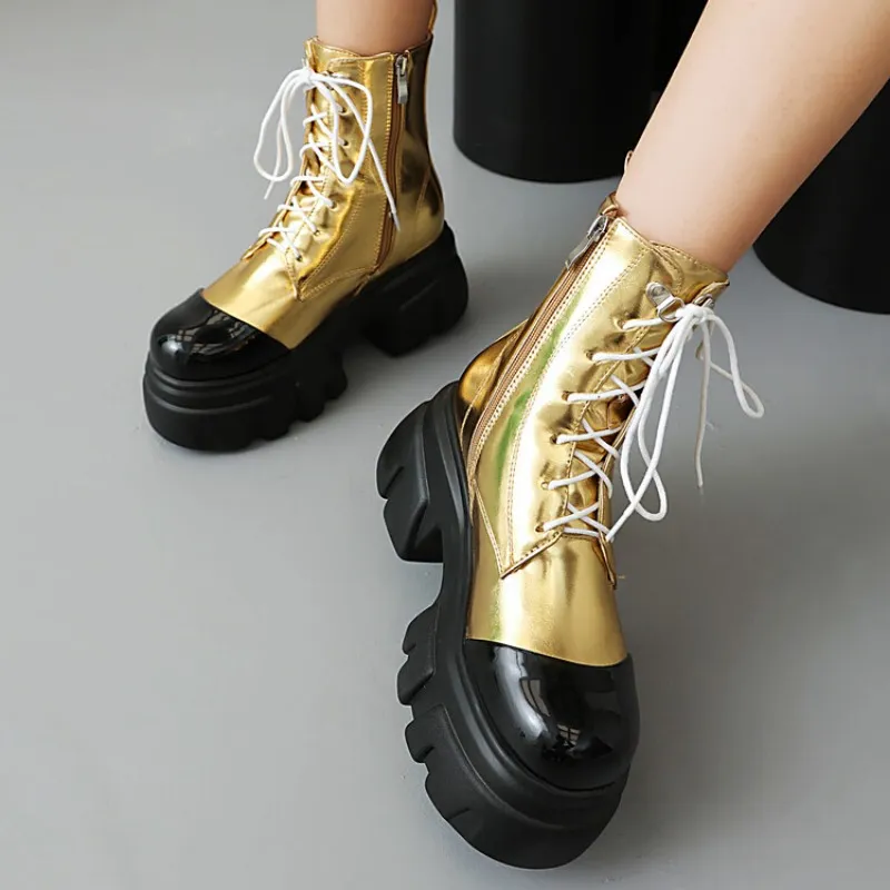 Matte Winter Short Platform Boots Women With Thick Soles, Square 