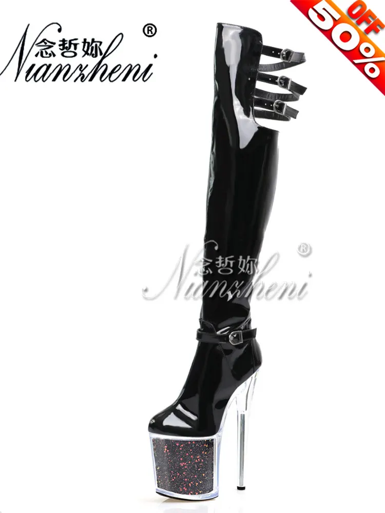 8-Inch Gothic Platform Gladiator Boots: Over-the-Knee Sexy Heels, Shop Now!  Perfect for Pole Dance Best Seller!