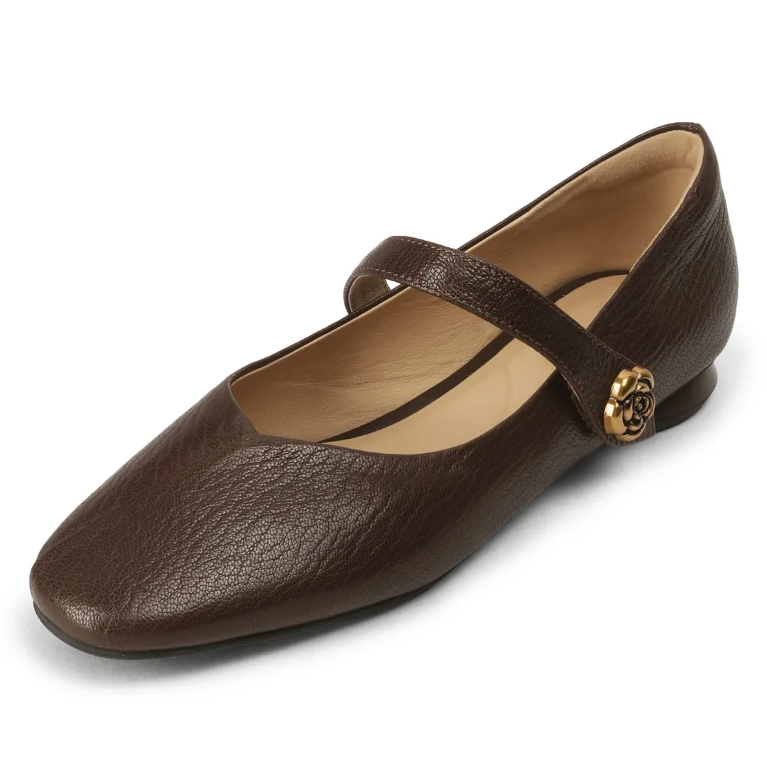 Size Plus 33 41 Women's Sheepskin Slip On Mary Jane Ballet Flats Round ...