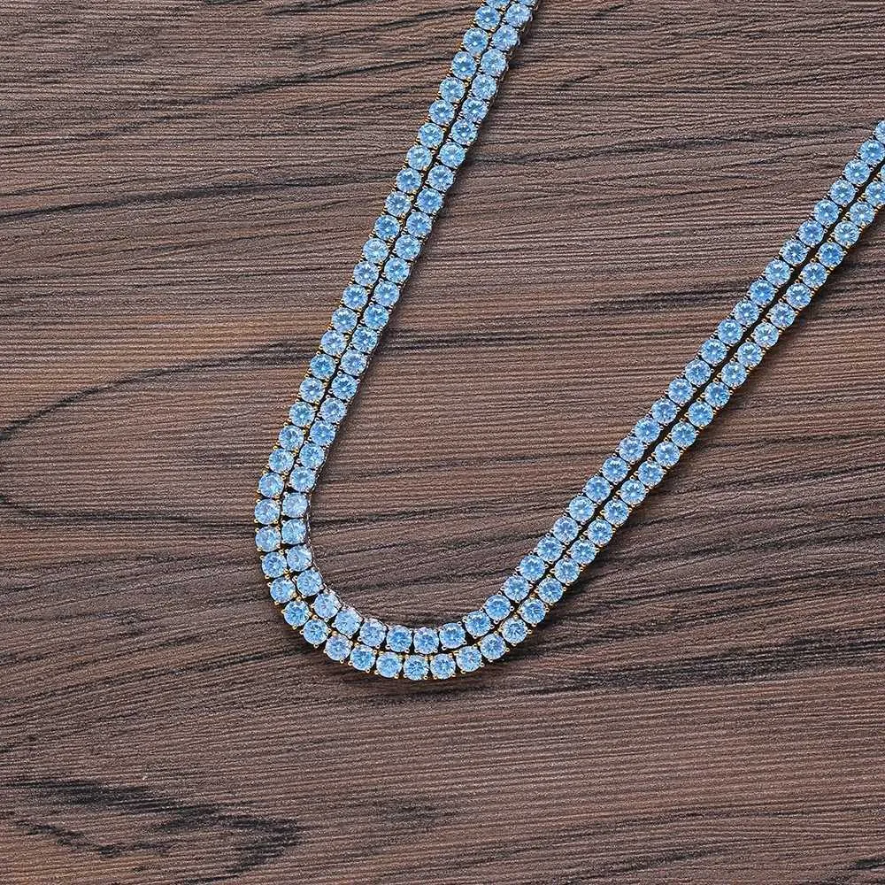 Collana tennis da donna in ottone con zirconi blu_voghion.com