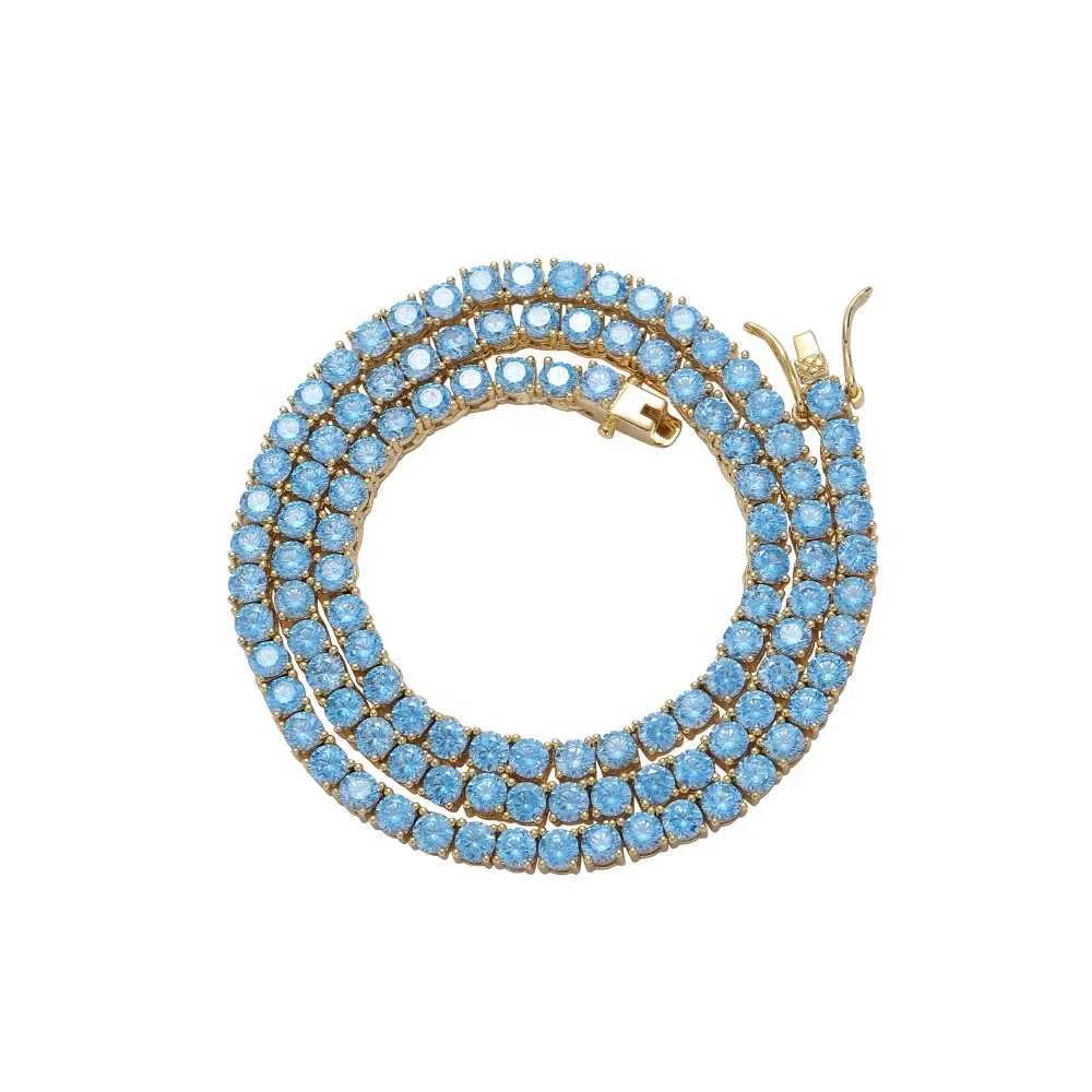 Collana con pendente a catena tennis 4 mm 16 18 20 pollici Blu navy da donna in ottone con zirconi cubici, gioiello regalo BC202_voghion.com