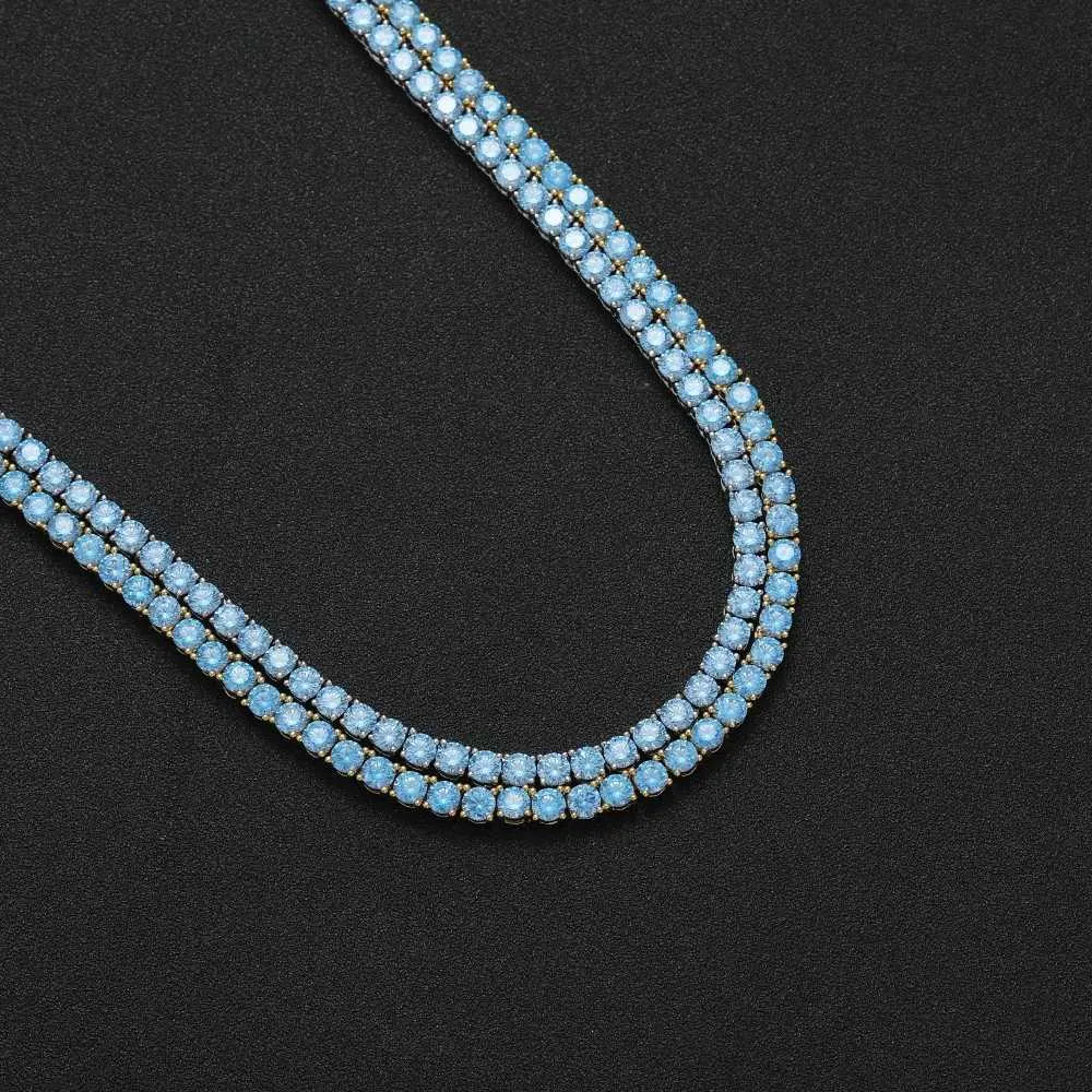 Collana con pendente a catena tennis 4 mm 16 18 20 pollici Blu navy da donna in ottone con zirconi cubici, gioiello regalo BC202_voghion.com