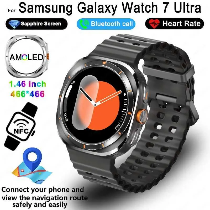 Montres intelligentes adaptees a Samsung Galaxy Watch 7 Ultra GPS Compass NFC Smartwatch Outdoor Sports Men AMOLED BT CALL IP68 GALAXY 6 Smartwatch