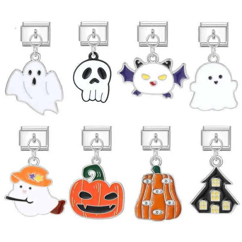 Italian Charm Pendant Ghost Castle Bat For Stainless Steel Bracelet_voghion.com