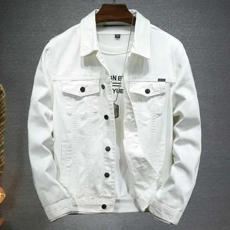 DHgate.com:Mens Black & White Denim Jacket - Casual, Elastic