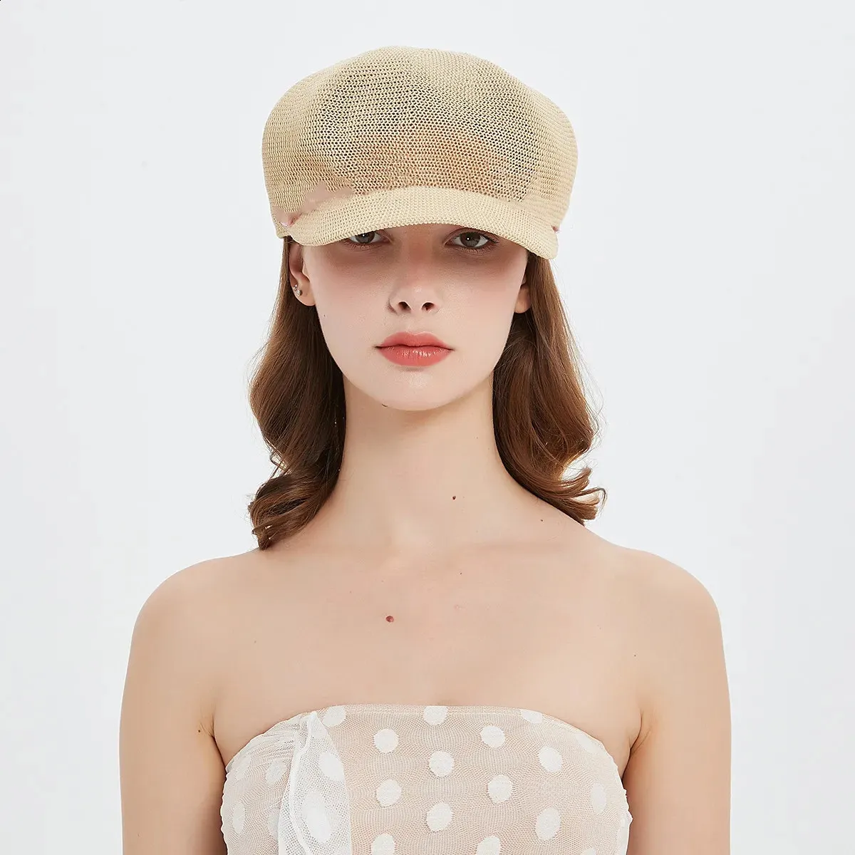 Breathable Mesh Straw Hat for Women - Adjustable Octagonal 