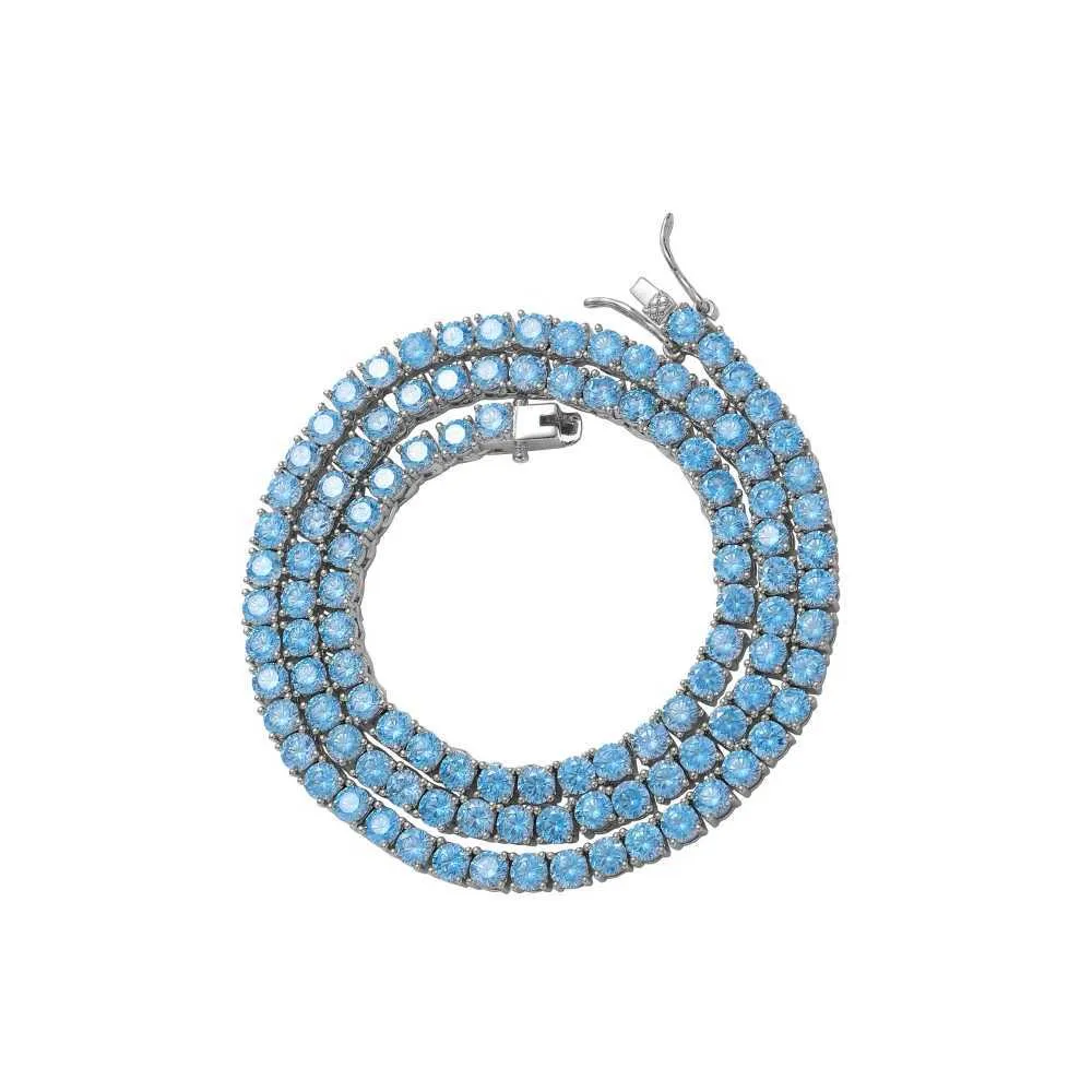 Collana con pendente a catena tennis 4 mm 16 18 20 pollici Blu navy da donna in ottone con zirconi cubici, gioiello regalo BC202_voghion.com