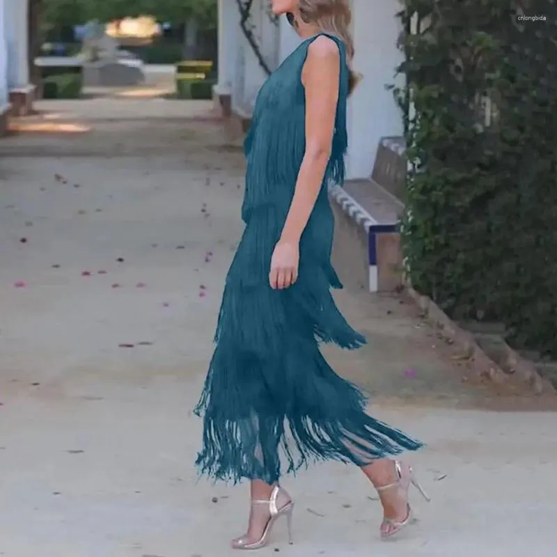 One Shoulder Asymmetrical Maxi Dress with Fringed Tassel - Elegant Evening  Cocktail Party Dress for Women from Dhgate Basic & Casual Dresses - price  37.6