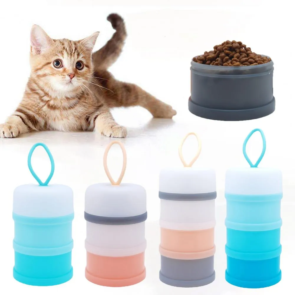 Portable 2 3 Layer Pet Food Bucket With Lanyard For Walking Dogs And Cats Outdoor Storage Container For Cat Supplies Near Me From Dh1103405408 39.03 DHgate.Com