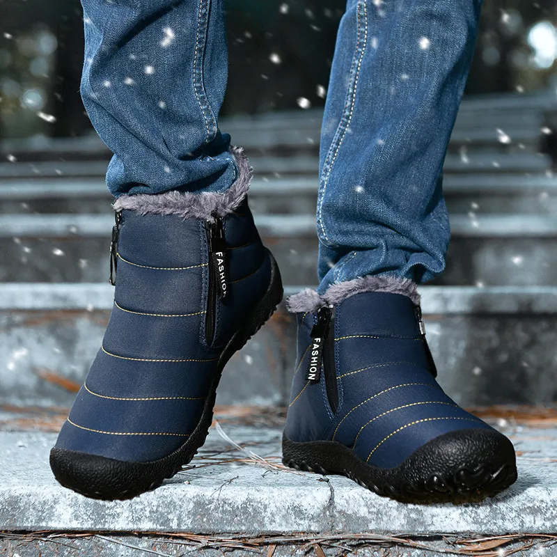 Mens Winter Snow Boots: Large Size Plush Lined, Double  display picture 3