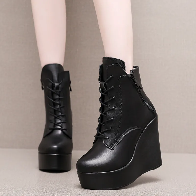 Platform Shoes High Heel Wedge Boot Wedge Ankle Boots For Women