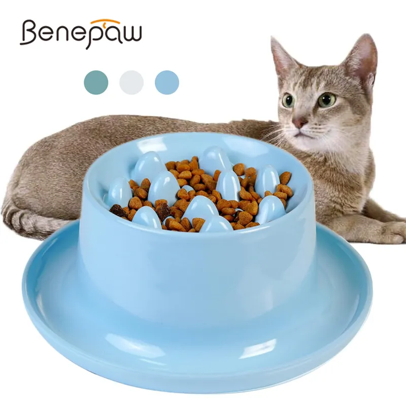 Save Big on Bulk Slow Feed Pet Bowl Benepaw Raised Cat Bowl Slow Feeder Non  Slip, No Mess, Improves Digestion For Cats Small Dogs Best Deals on