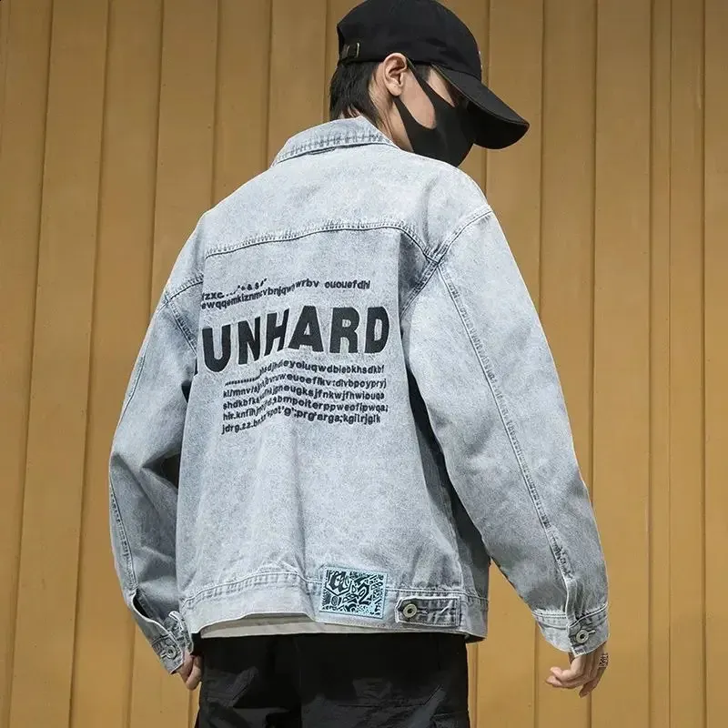 Oversized Denim Light Blue Jean Jacket Men Oversized White Denim