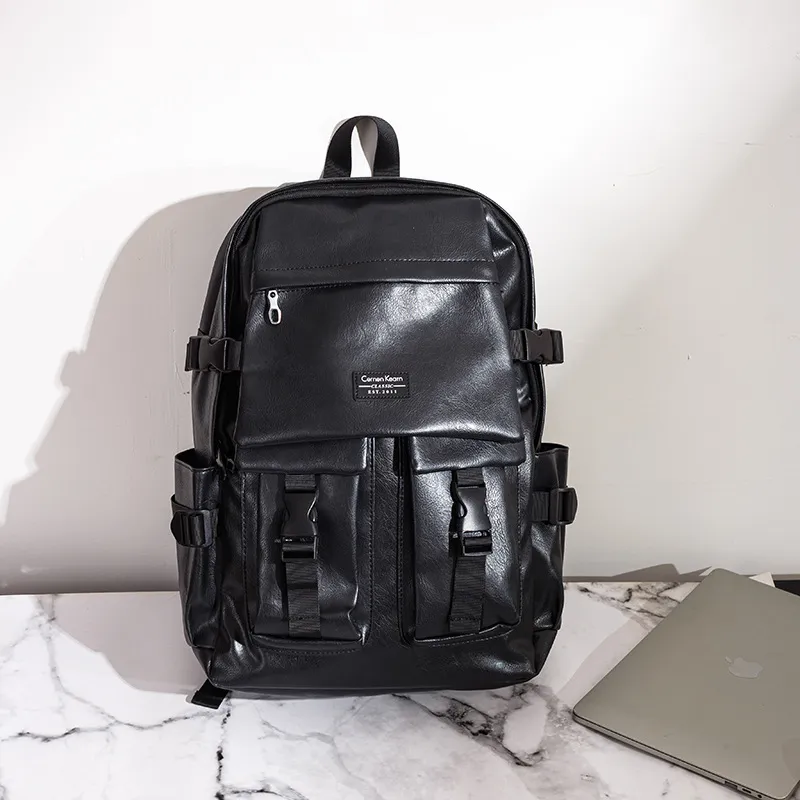 Men's Large Capacity Leather Trekking Backpack For Travel_voghion.com