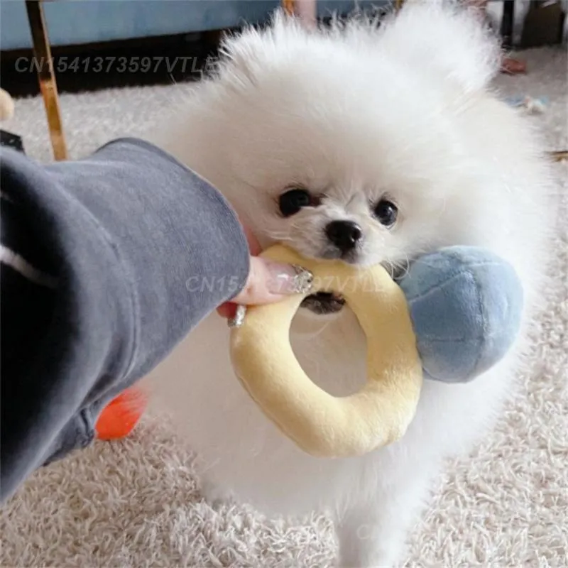 Squeaky Dog Toys: Plush Pet Chew Toy Ring, Soft Interactive Play