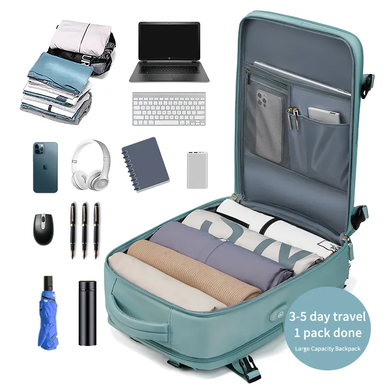 Zaino Ragazze Scuola: Leggero Con Scomparto Laptop 14", Motivi Floreali, Beige