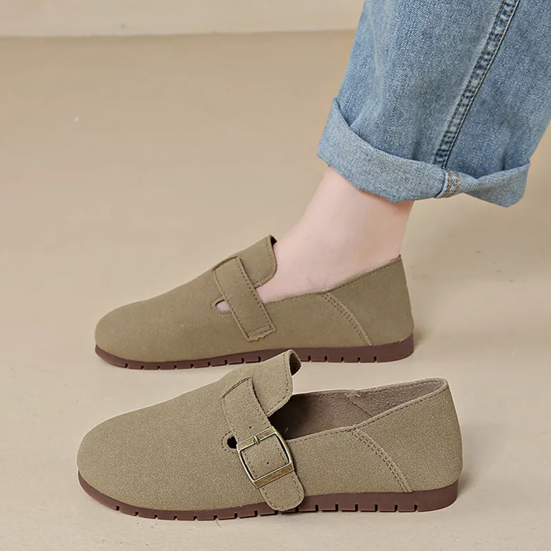 Women s Summer Moccasins Round Toe Slip on Flat Shoes in Soft Suede 2024 New Arrivals