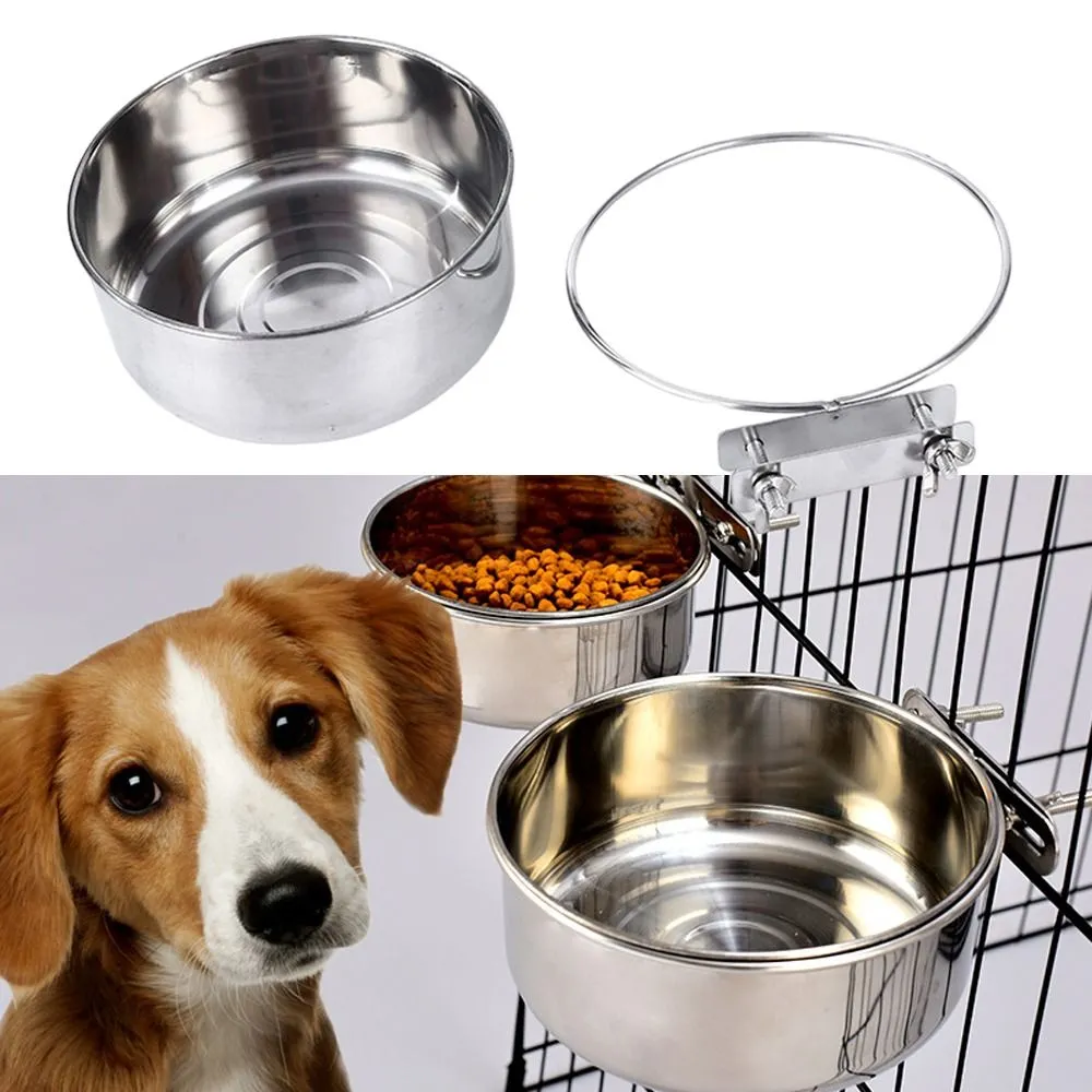 Stainless Steel Hanging Stationary Bowl Detachable Cup Hanger