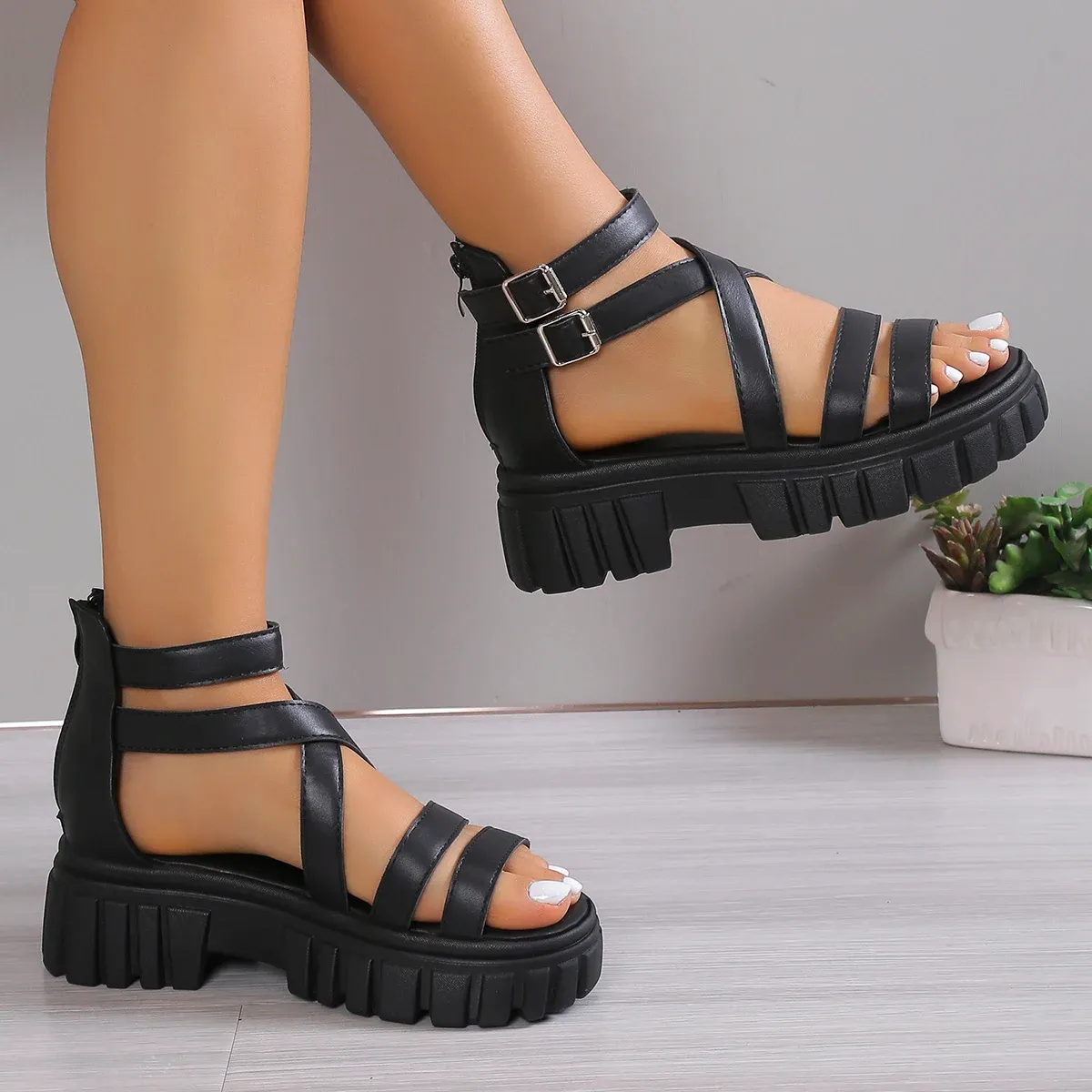 靴 AMAIL/Black tea platform sandal Amazon.com | AMINUGAL Wedge Sandals for Women Chunky Block
