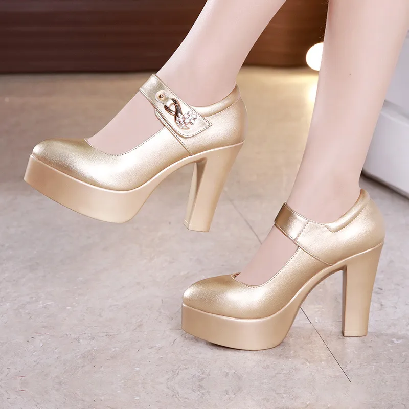 Wholesale Elegant Gold Womens Dress Shoes, Silver Platform Shoes