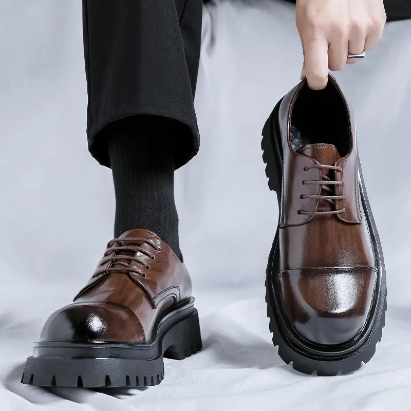 platform brown dress shoses men Funtasma JAZZ-06 Tan-Brown Pu / S