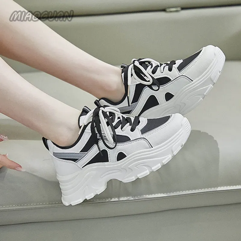 Bulk Platform Sneakers: Chunky Heel Lace Up Casual Shoes