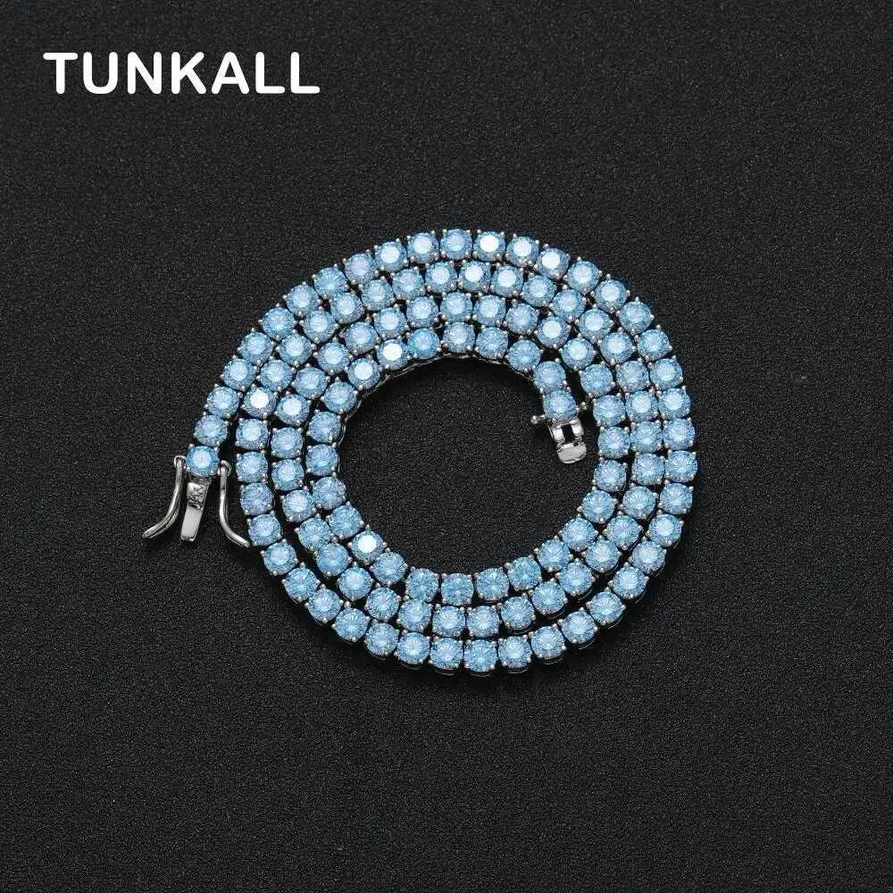Collana tennis da donna in ottone con zirconi blu_voghion.com
