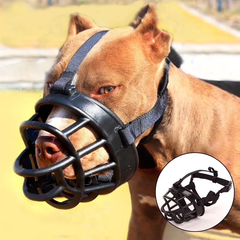 Anti Bite Adjustable Silicone Dog Muzzle Comfortable Dog Harness for Small Medium Large Dogs in Black