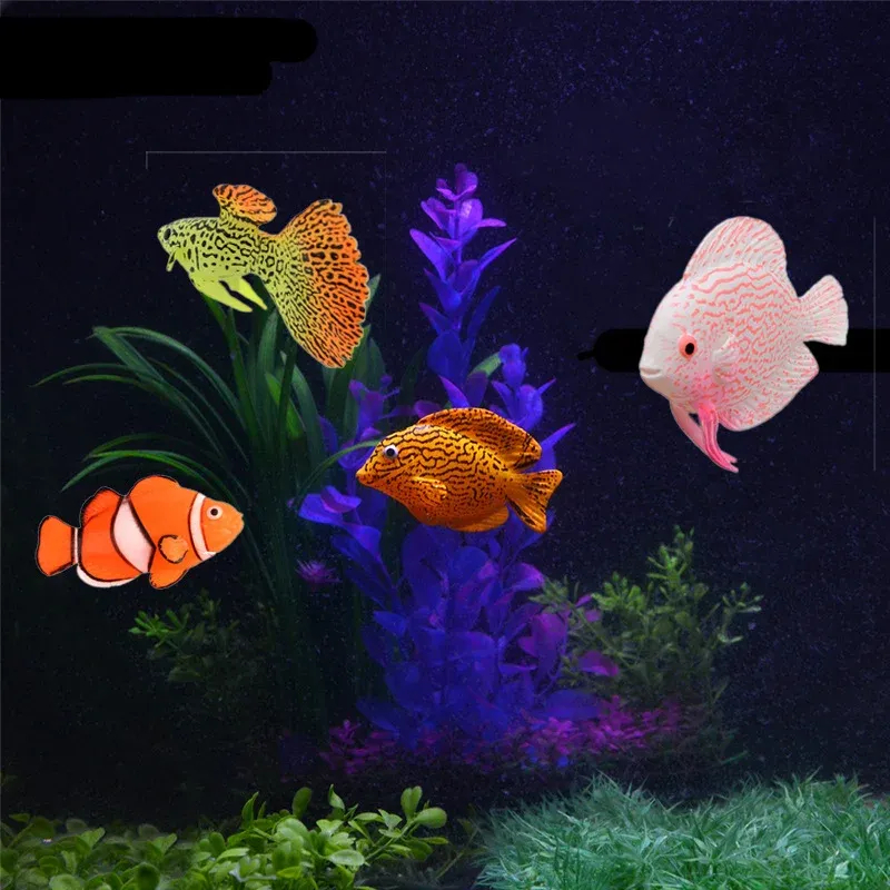 2024 Vibrant Silicone Simulation Aquarium Fish Decorations, Realistic  Moving Artificial Vivid-Color Fish Tank Decor