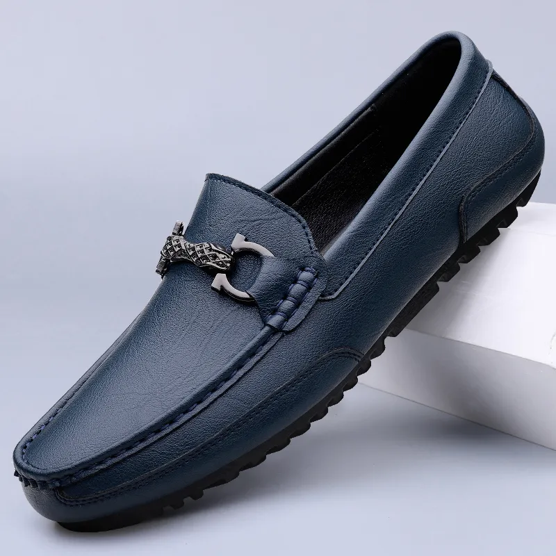 Mens Leather Loafers - Handmade Casual Moccasins for Driving  display picture 3