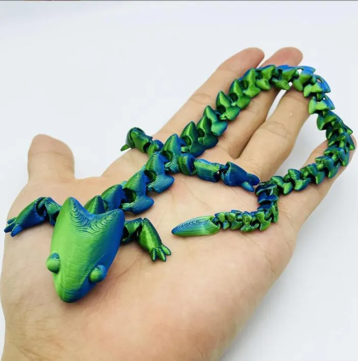 3D Linked Dragon 3d Printed Dragon Model Plastic Rod Toy