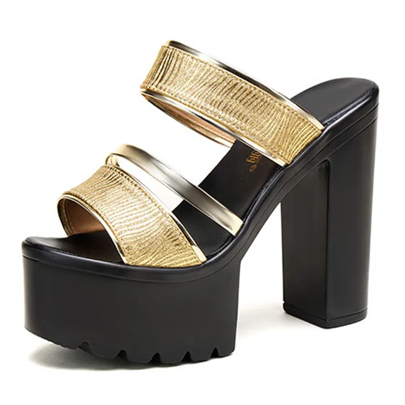 black and gold platform shoes