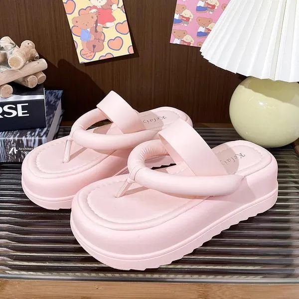 Save Big on Bulk Woman Sabot Slippers Pink Slippers Women Platform Comfort  Slides Lightweight Flat Sandals, Rubber Sole Beach Shoes, Summer Hawaiian 