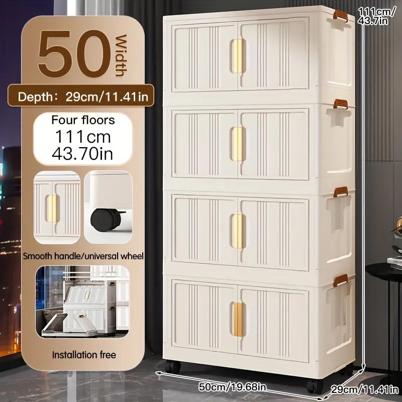 DHgate.com:Foldable Storage Cabinet Set: Stackable Plastic